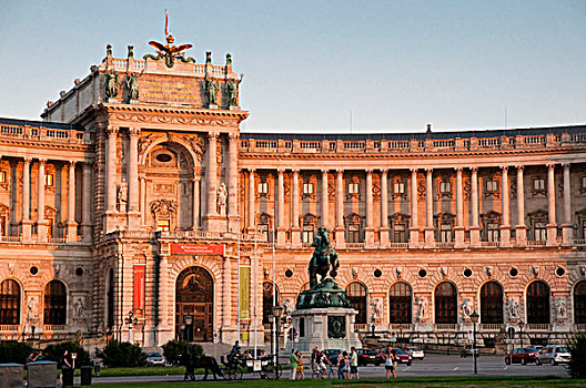 霍夫堡,新,皇家,宫殿,英雄广场,维也纳,奥地利,欧洲