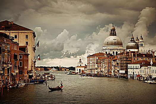 威尼斯,教堂,圣马利亚,行礼,运河,阴天,白天,意大利