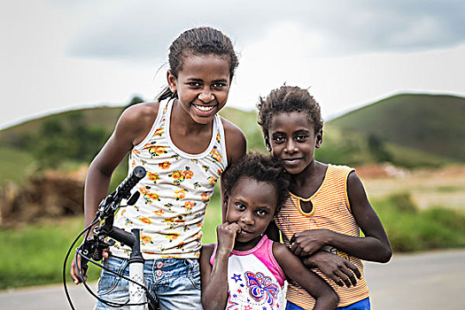 三个女孩,里约热内卢州,巴西,南美