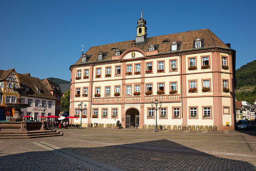 市政厅,市场,广场,普拉蒂纳特,莱茵兰普法尔茨州,德国,欧洲