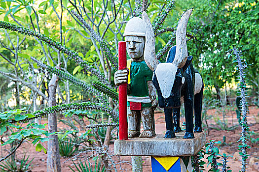 传统,葬礼,杆,雕塑,省,马达加斯加,非洲