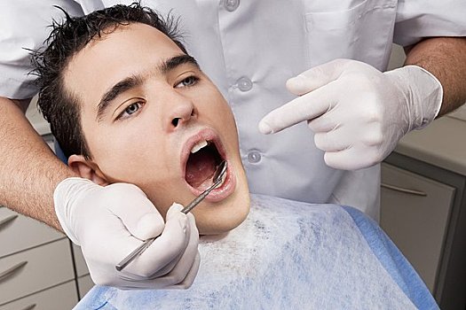 牙医,检查,男人,牙齿