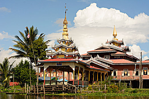 寺院,茵莱湖,掸邦,缅甸