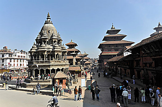 庙宇,杜巴广场,帕坦,拉利特普尔,加德满都,加德满都山谷,尼泊尔,亚洲