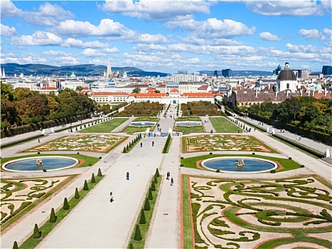维也纳,天际线,观景楼,花园