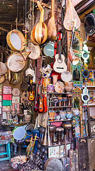 店,满,传统,乐器,玛拉喀什,摩洛哥
