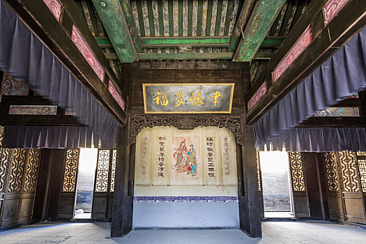 中国山西省太谷曹家大院,三多堂,房间内景及古典家俱