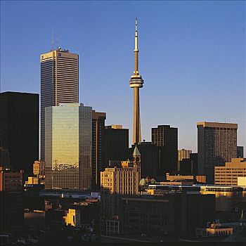 高层建筑,晚间,气氛,加拿大,北美