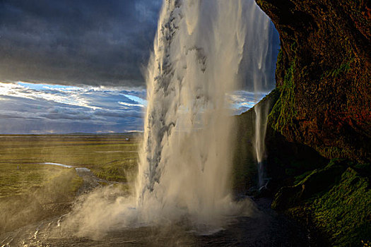 瀑布,河,冰岛,欧洲