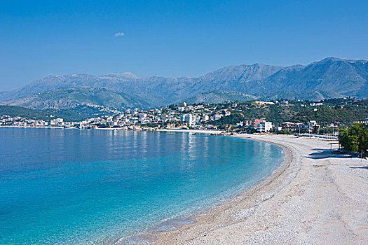 石头,海滩,阿尔巴尼亚,欧洲