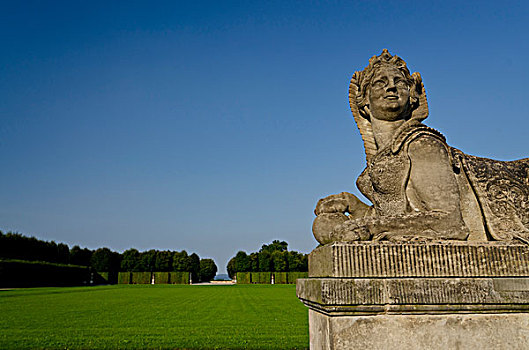 狮身人面像,格罗斯蒂利特斯,巴洛克,公园,德累斯顿,萨克森,德国,欧洲