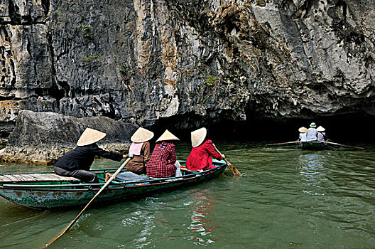 靠近,洞穴,干燥,下龙湾,越南,东南亚