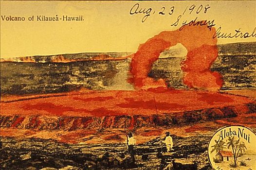 夏威夷,夏威夷大岛,基拉韦厄火山,明信片