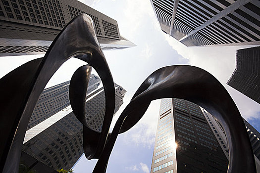 雕塑,新加坡,金融区