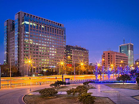 北京东长安街东单地标建筑夜景