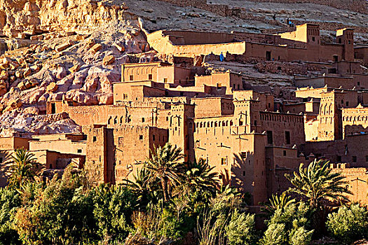传统,砖坯,建筑,摩洛哥,非洲