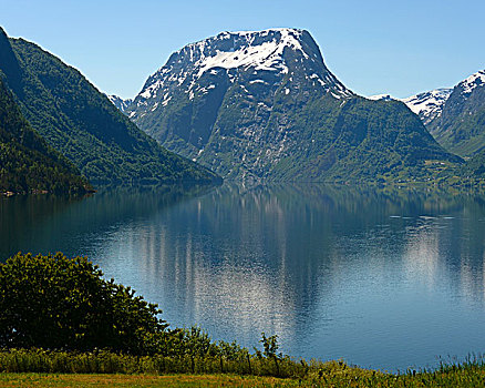 顶峰,湖,松奥菲尔当纳,省,挪威,欧洲