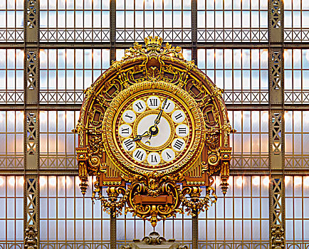 法国,巴黎,博物馆,巨大,装饰,钟表