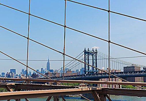 曼哈顿大桥,纽约,布鲁克林,城市,美国