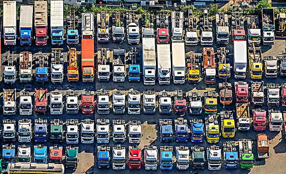 卡车,拖拉机,多特蒙德,靠近,汽车经销,鲁尔区,北莱茵威斯特伐利亚,德国