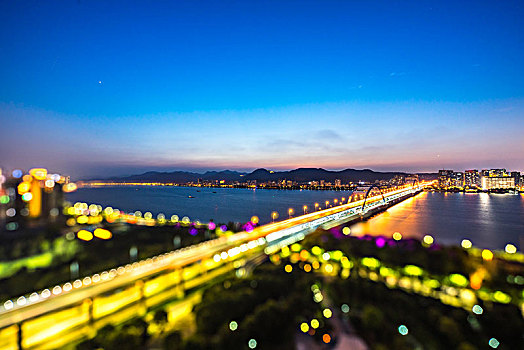 杭州城市天际线夜景