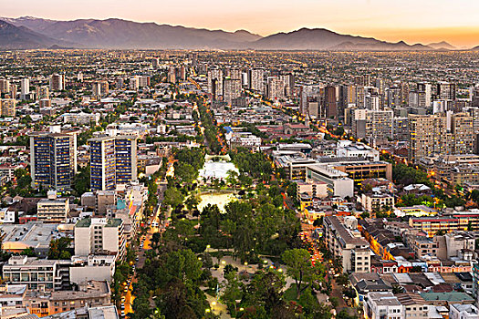 俯视,公园,地区,智利圣地牙哥,智利