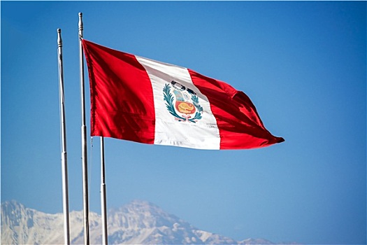 秘鲁,旗帜,摆动,风