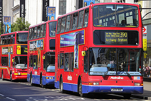 英格兰,伦敦,牛津街,双层巴士,巴士