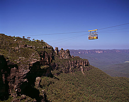 缆车,接近,悬崖,蓝山,卡通巴,新南威尔士,澳大利亚