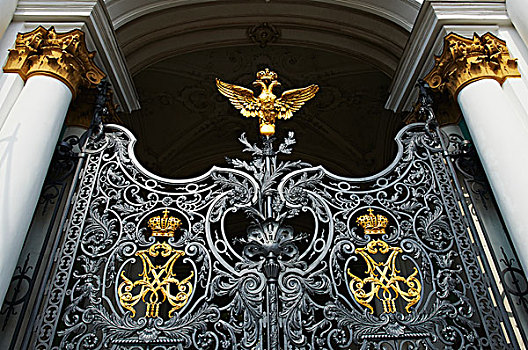 正门入口,大门,冬宫博物馆,彼得斯堡,俄罗斯