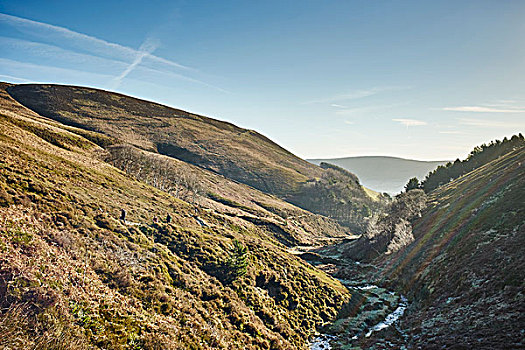 山谷,河流,希望,峰区,英国