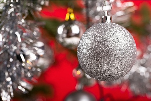 装饰,圣诞树,银球
