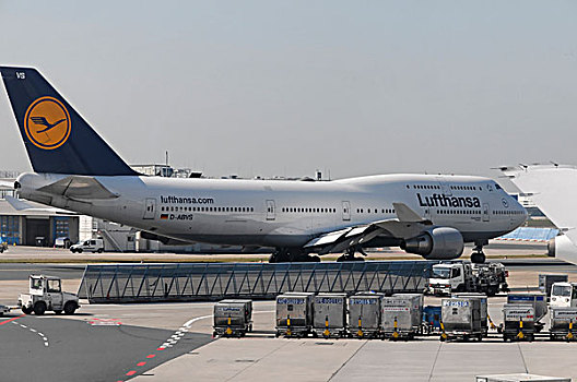 波音,波音747-400,萨尔州,法兰克福,机场,黑森州,德国,欧洲