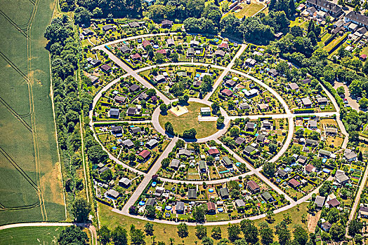 圆形,小块菜地,花园,鲁尔区,北莱茵威斯特伐利亚,德国