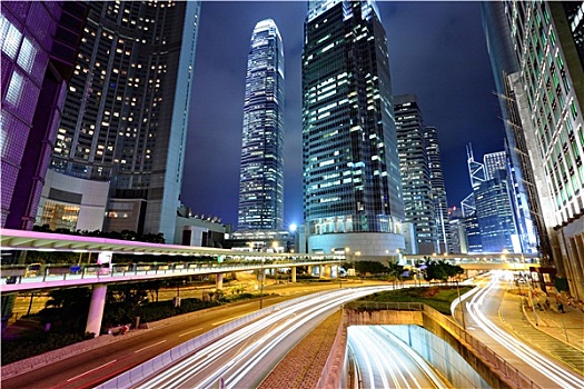 现代,香港,城市,夜晚