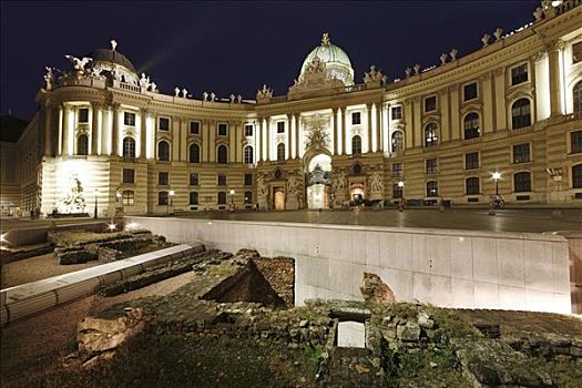 考古,挖掘,米歇尔广场,霍夫堡皇宫,霍夫堡,维也纳,奥地利,欧洲