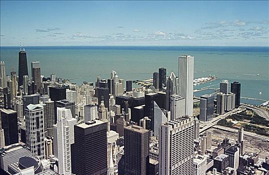 芝加哥,摩天大楼,密歇根湖