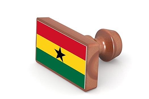 木质,图章,加纳,旗帜