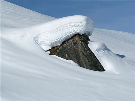 积雪,石头,恩加丁,瑞士