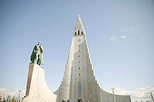 仰视,雕塑,雷克雅未克,冰岛