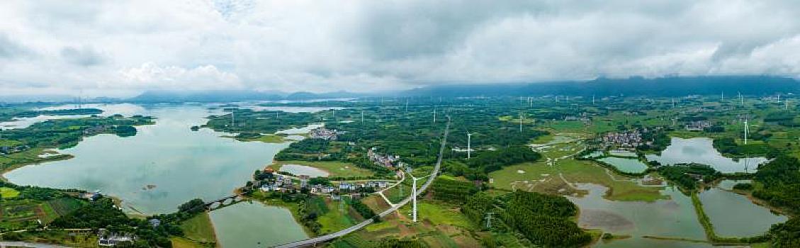 中国广西富川龟石国家湿地公园夏日风光