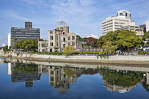 日本,九州,广岛,平和,纪念建筑,原子,爆炸,圆顶,河