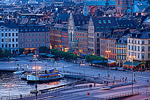 俯拍,城市,湖,斯德哥尔摩,瑞典