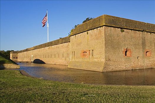 堡垒,河边,国家纪念建筑,河,乔治亚,美国