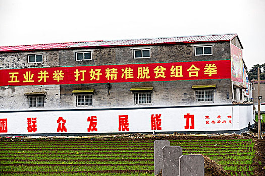 河南省滑县,国家级贫困县的脱贫攻坚宣传版面和标语