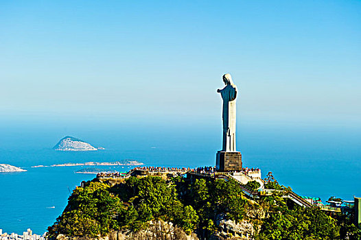 耶稣,救世主,雕塑,远眺,巴西