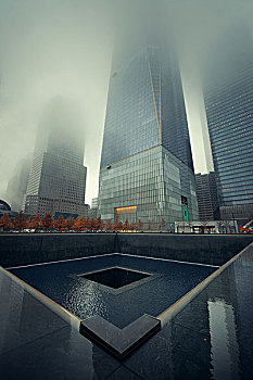 纽约,911事件,纪念,雾状,白天,十一月,曼哈顿,人口,城市,美国