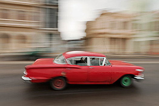 红色,汽车,古巴