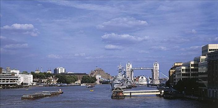 船,游船,泰晤士河,塔桥,伦敦,英国,欧洲