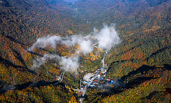 陕西汉中留坝秦岭秋色